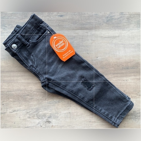 NWT Wonder Nation Toddler Jeans Black 18 Months - Picture 1 of 4